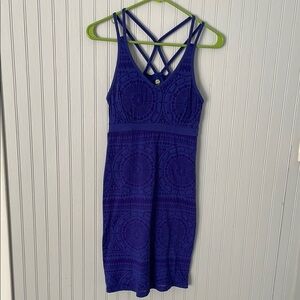 DAKINI Royal Blue Pattern Strappy Tank Dress | Size Small